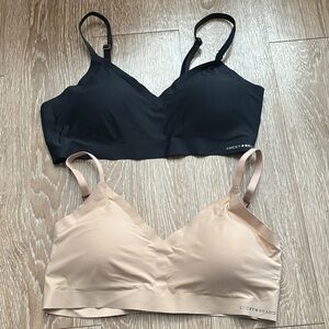 2 Lucky Brand laser lounge bras, black & nude, large